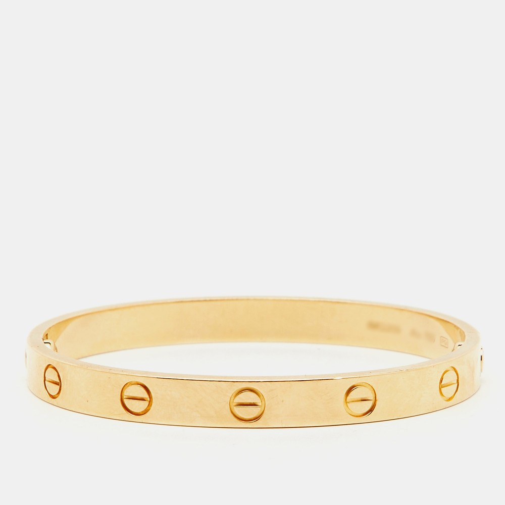 Cartier Love 18k Yellow Gold Bracelet Size 16 Luxury Classic