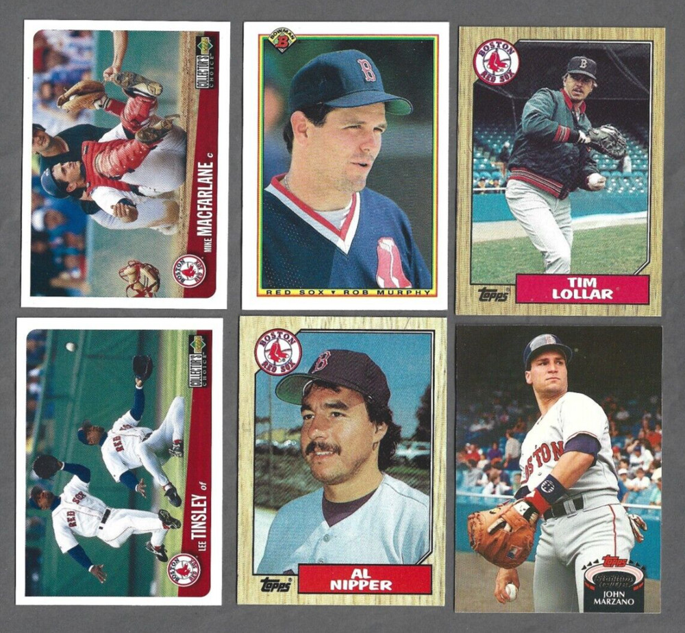 Boston Red Sox Lot of 6 Mixed Commons (EX)