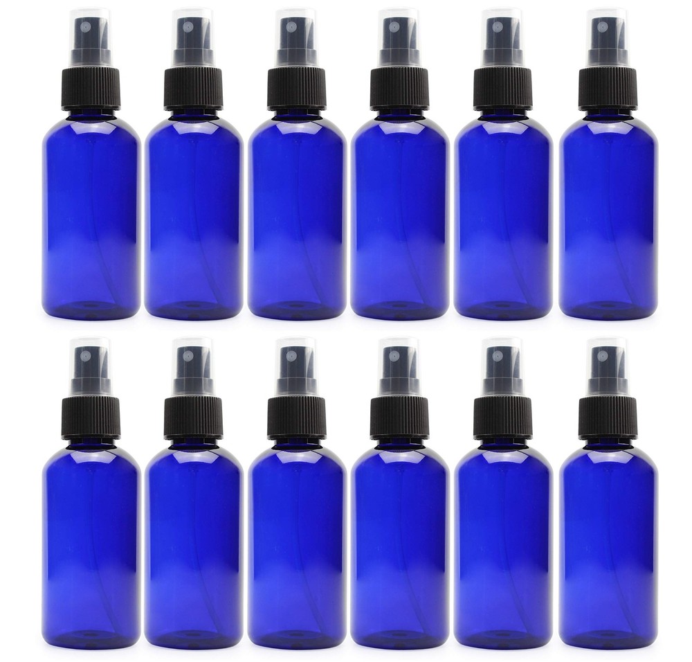 4oz Blue BPA-Free Plastic Fine Mist Spray Bottles 12-Pack