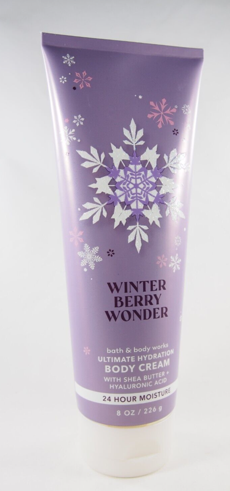 Bath & Body Works Winter Berry Wonder Hyaluronic Acid Body Cream 8oz Hydrating Moisturizer-image