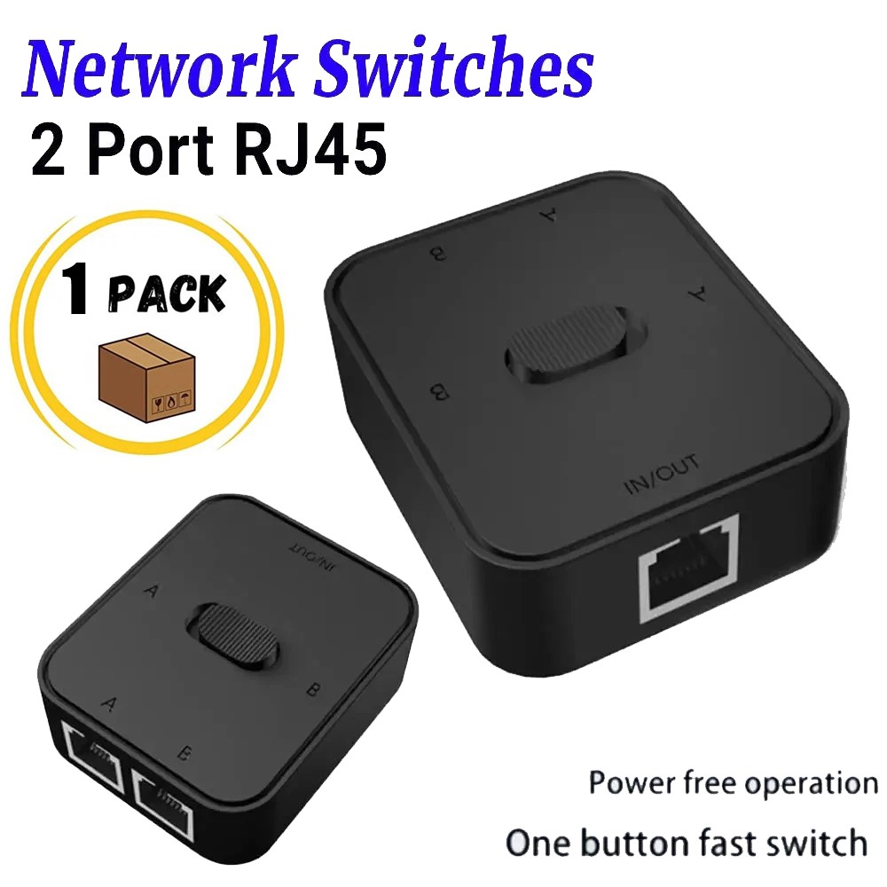 RJ45 Gigabit Ethernet Splitter LAN Network Internet 2 in 1 Out,1 in 2Out Adapter