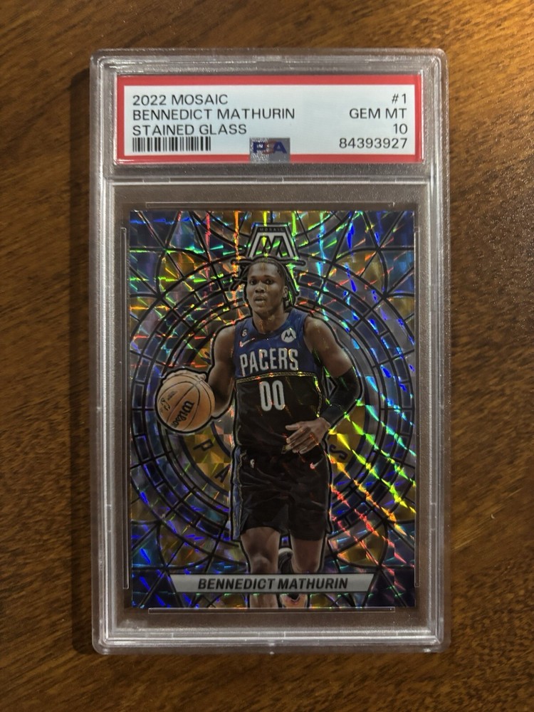 ✨2022 Panini Mosaic Bennedict Mathurin STAINED GLASS Case Hit Rookie RC PSA 10