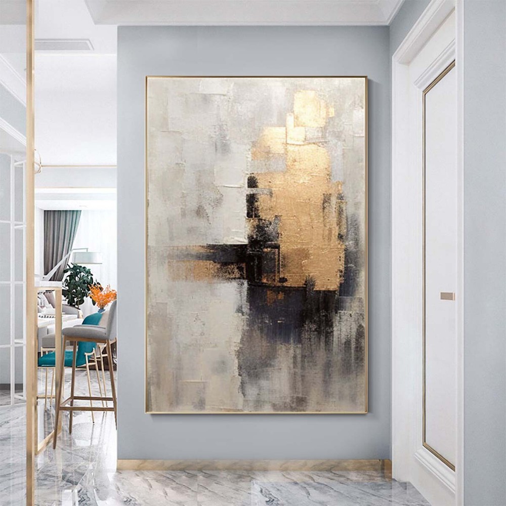 Wall Art Paintings Hand Painted Abstract Golden Oil Painting On Canvas