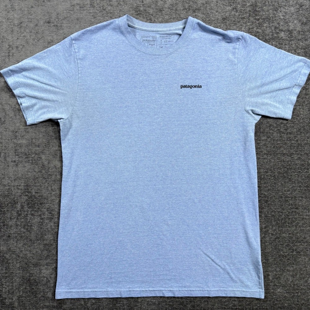 Patagonia Mens Responsibili-Tee Fitz Roy Trout Graphic T-Shirt Blue Large L