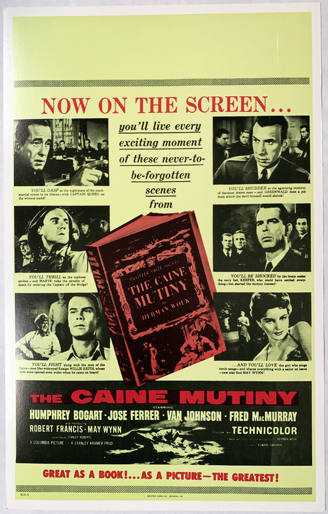 CAINE MUTINY Humphrey Bogart Benton window card