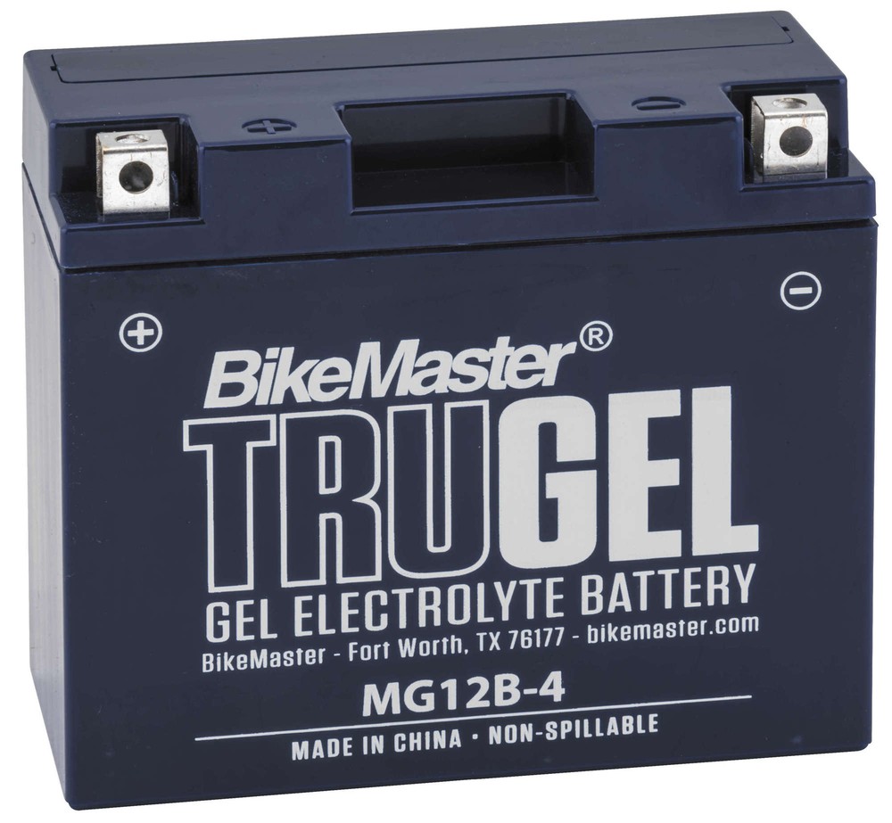 TruGel MG12B-4 Gel Cell Battery BikeMaster 780507 Replaces YT12B-BS