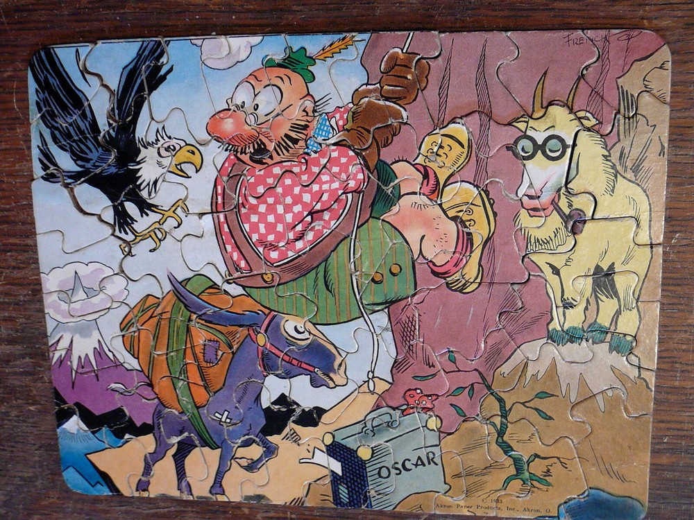 1933 Vintage COMIC STRIP JIGSAW PUZZLE -  OSCAR by FRENCH - AKRON PAPER CO. GOOD