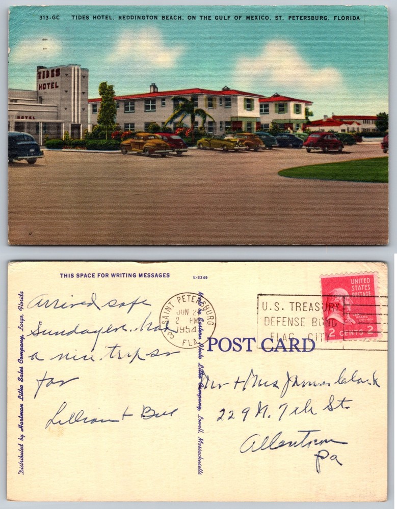 Tides Hotel Redington Beach St Petersburg Florida Postcard
