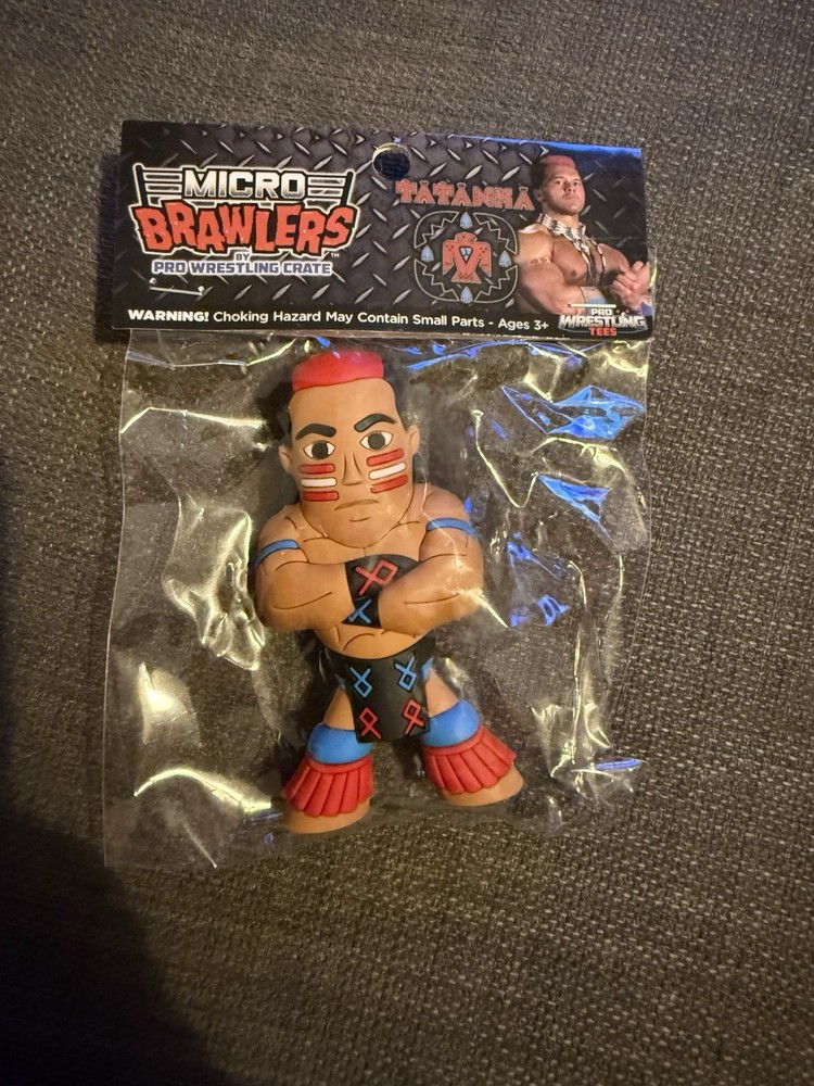 Tatanka Micro Brawlers Pro Wrestling Crate Exclusive Figure, WWF New Sealed