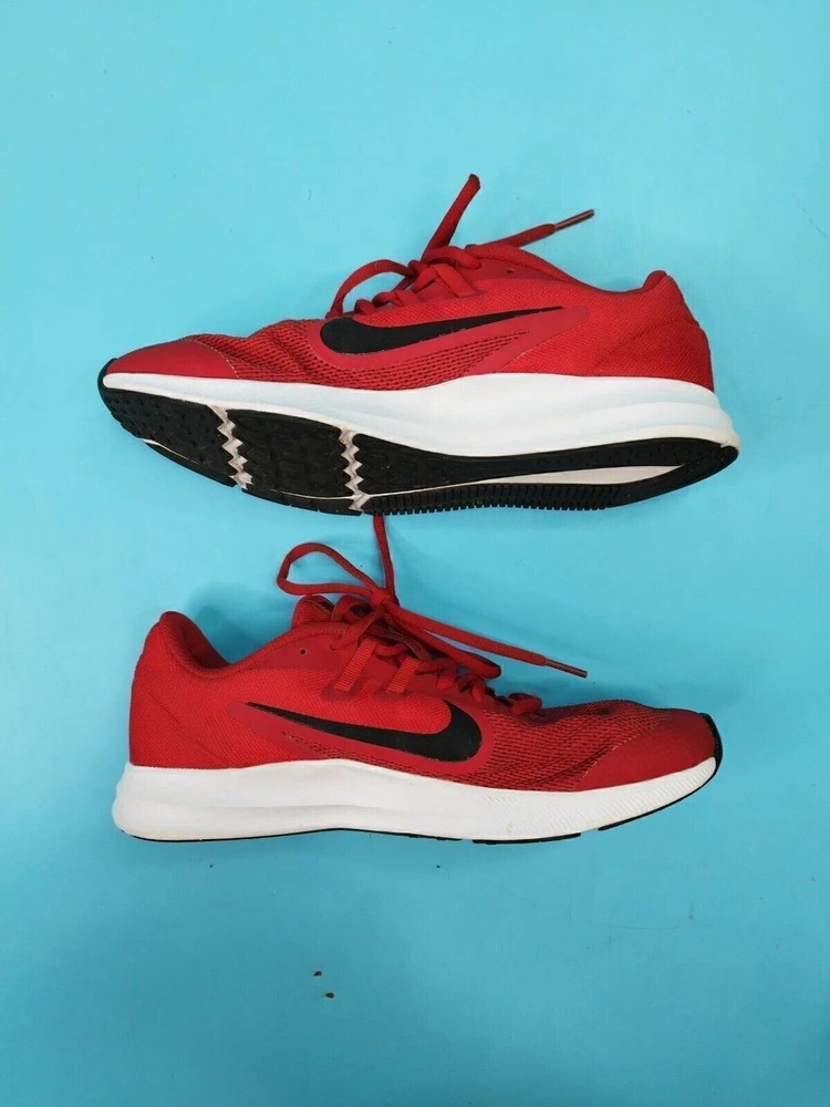 Nike Boys Downshifter 9 Running Shoes Red AR4135-600 Lace Up Low Top 7Y