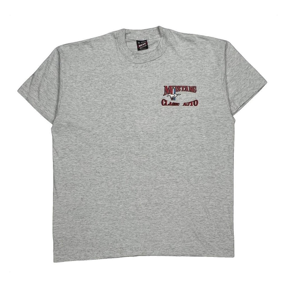 Single Stitch Mustang Classic Auto Fruit Of The Loom Graphic T-Shirt - XL Gray C