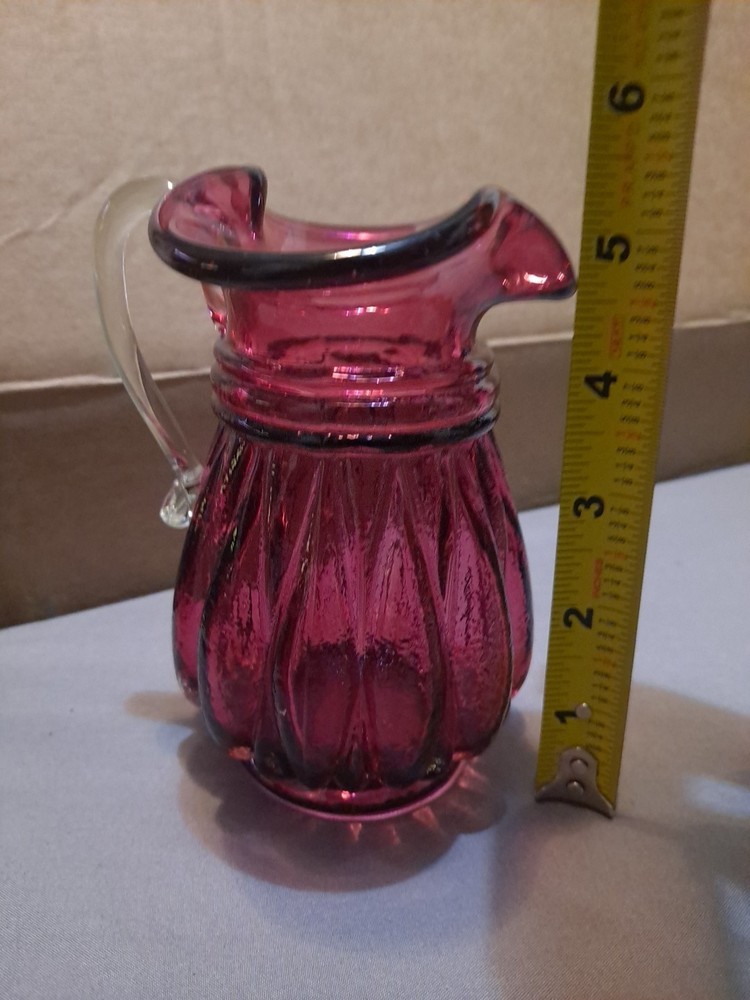 Vintage Cranberry Glass | Hand Blown | Vase/Pitcher