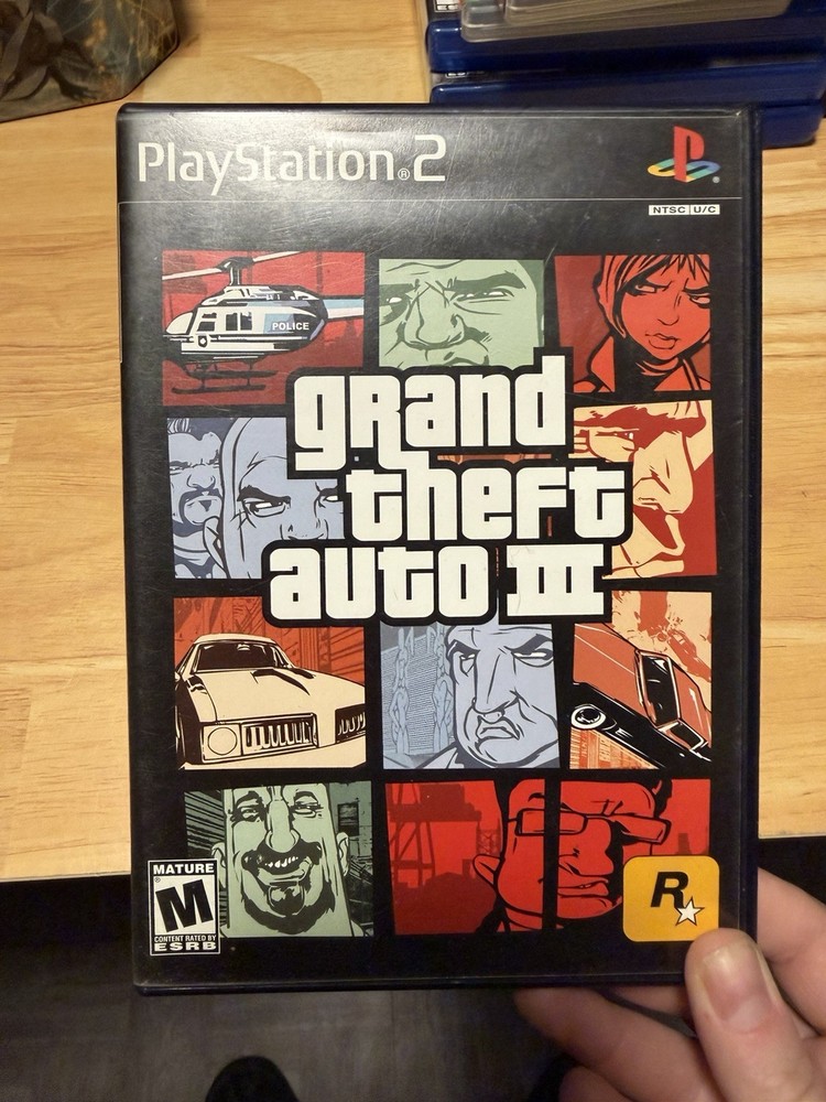 GTA Grand Theft Auto 3 III (PlayStation 2) Black Label Complete W/Manual