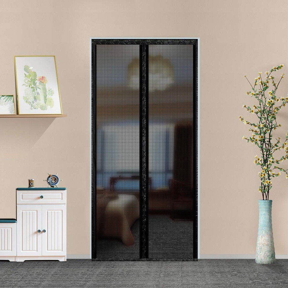 Heavy Duty Fiberglass Magnetic Screen Door with Hands-Free Entry
