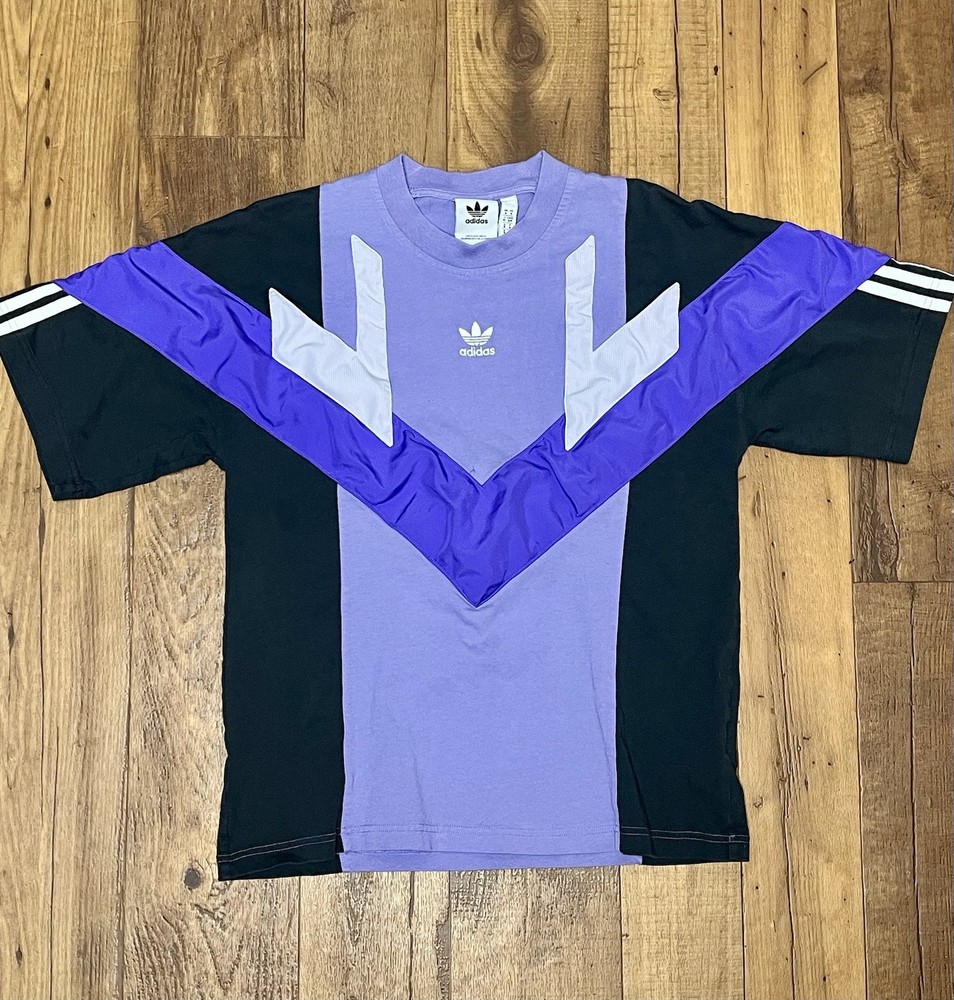 ADIDAS ORIGINALS MENS Purple/ Black/ White REKIVE T-SHIRT/ Sz: Small