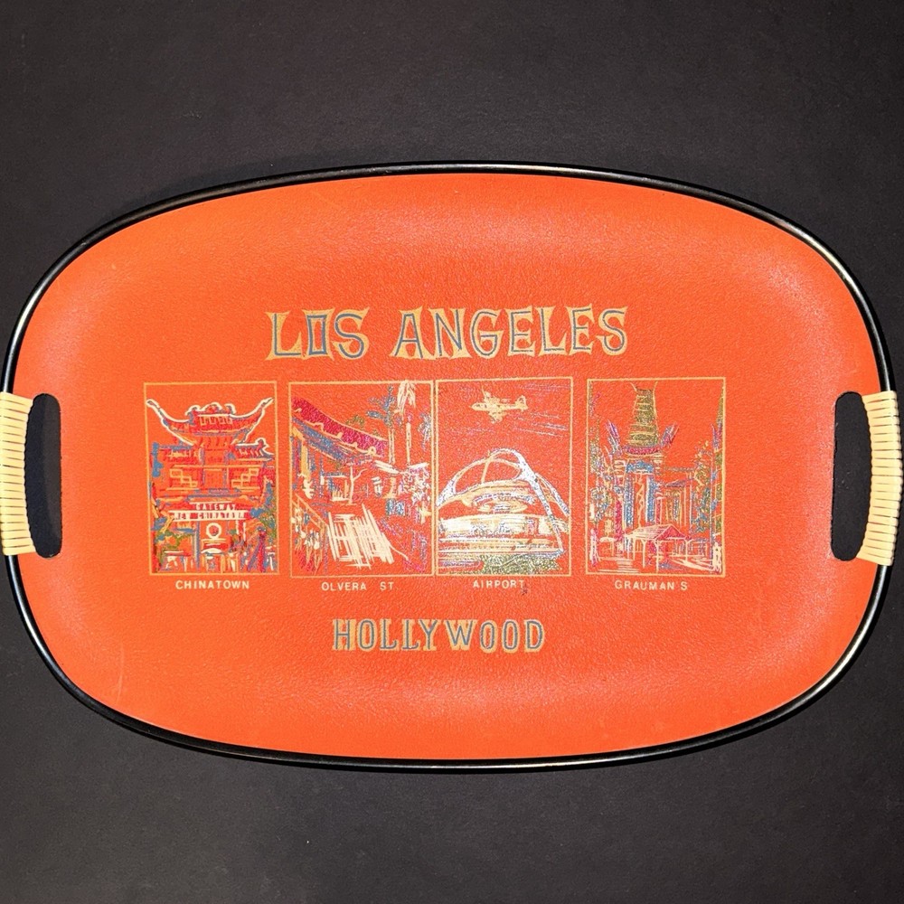 Vintage Hollywood / Los Angeles  Serving Tray Orange Souvenir