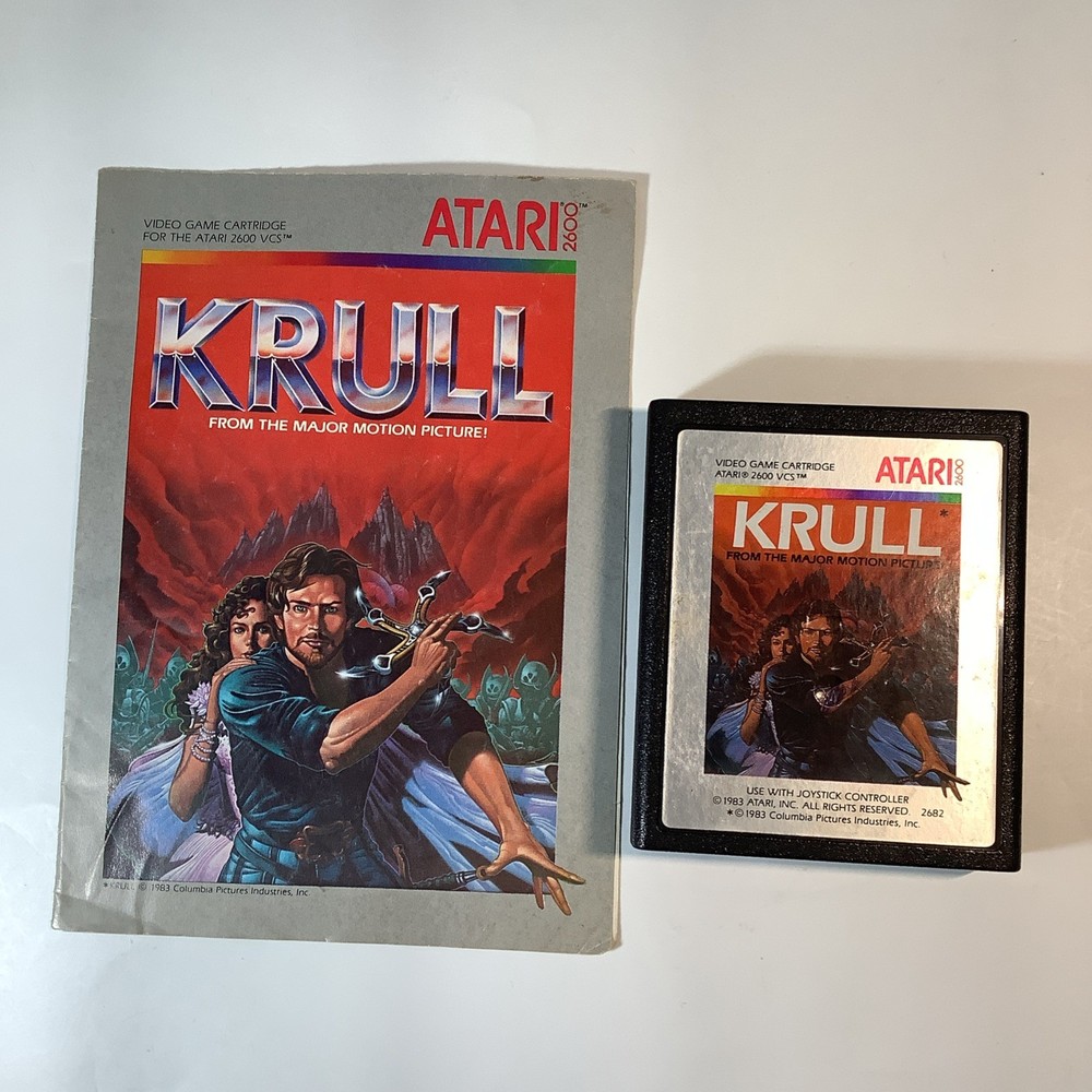 Krull (Atari 2600, 1986) Cartridge & Manual - Tested & Working