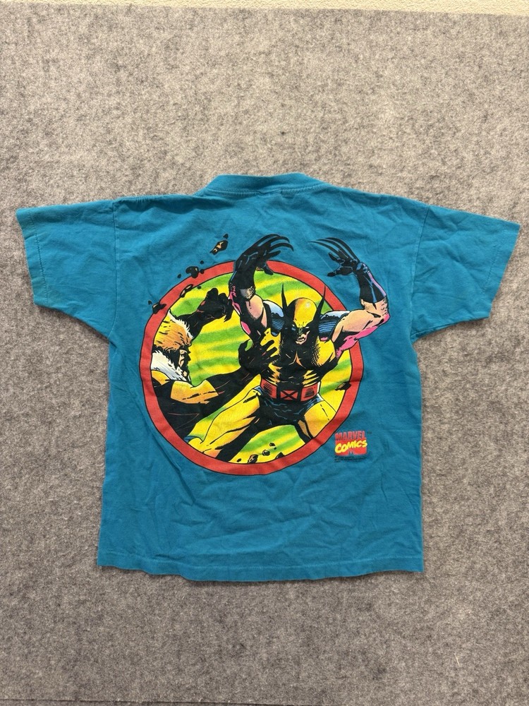 Vintage 90s Marvel X-Men Youth Big T Shirt USA Wolverine Comic