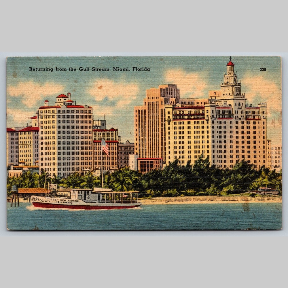 Postcard Returning from the Gulf Stream Miami Florida Biscayne Bay