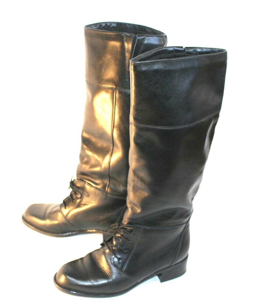 Blondo Womens Boots 7 1/2 B Riding Black Lacing Waterproof Calf Gusset