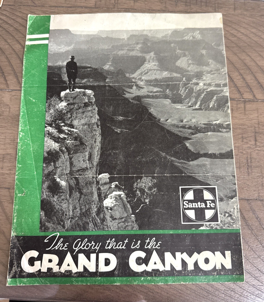 Vintage Grand Canyon Travel Brochure Santa Fe Railway c1939