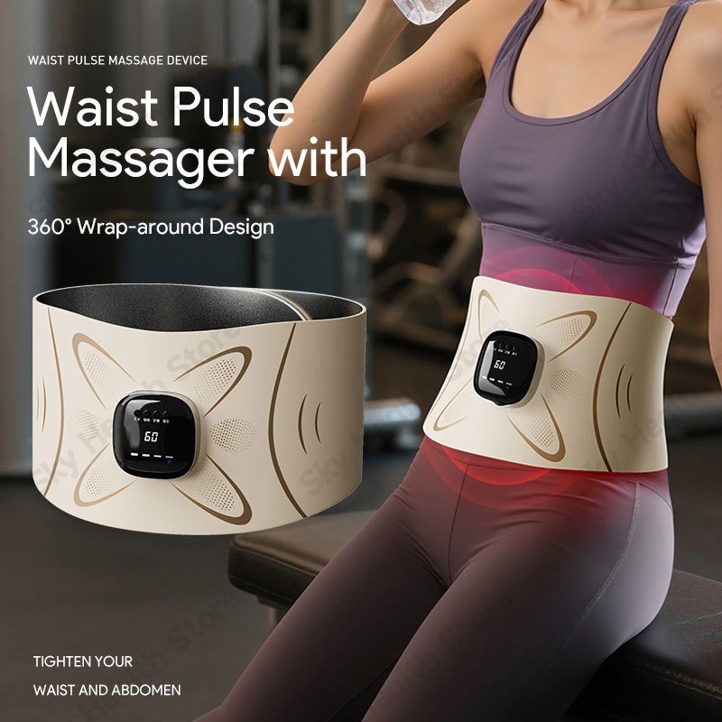 Ab Stimulator Muscle Toner - Heating & Massage Functions，Ab Machine Trainer