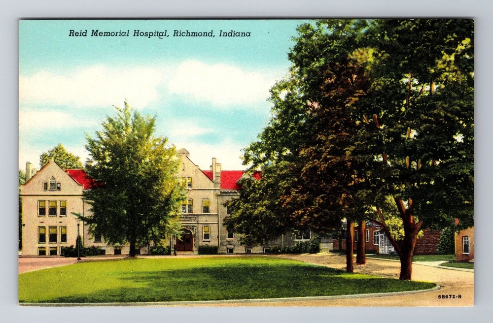 Richmond IN-Indiana, Reid Memorial Hospital, Antique Vintage Souvenir Postcard