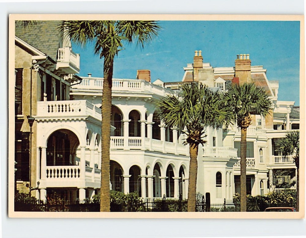 Postcard South Battery Homes Charleston South Carolina USA