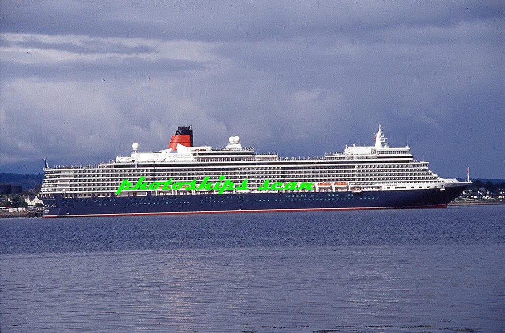 1  slide of British-flag Cunard Cruises 2010-built cruise ship QUEEN ELIZABETH
