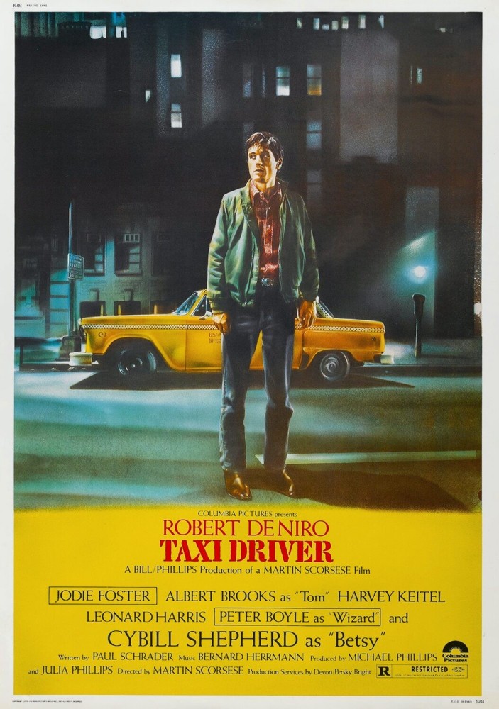 Vintage 70s Taxi Driver Movie Poster Classic Wall Art Decor