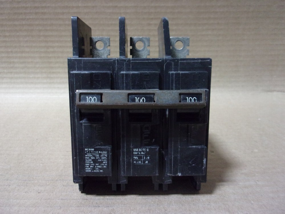 Siemens Ite Bq Bq3 Bq3B100 3 Pole 100 Amp 240V Circuit Breaker Flawed Ak