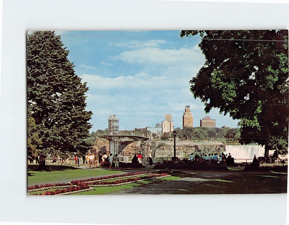 Postcard View of the skyline and American Scenic Tower Niagara Falls NY USA