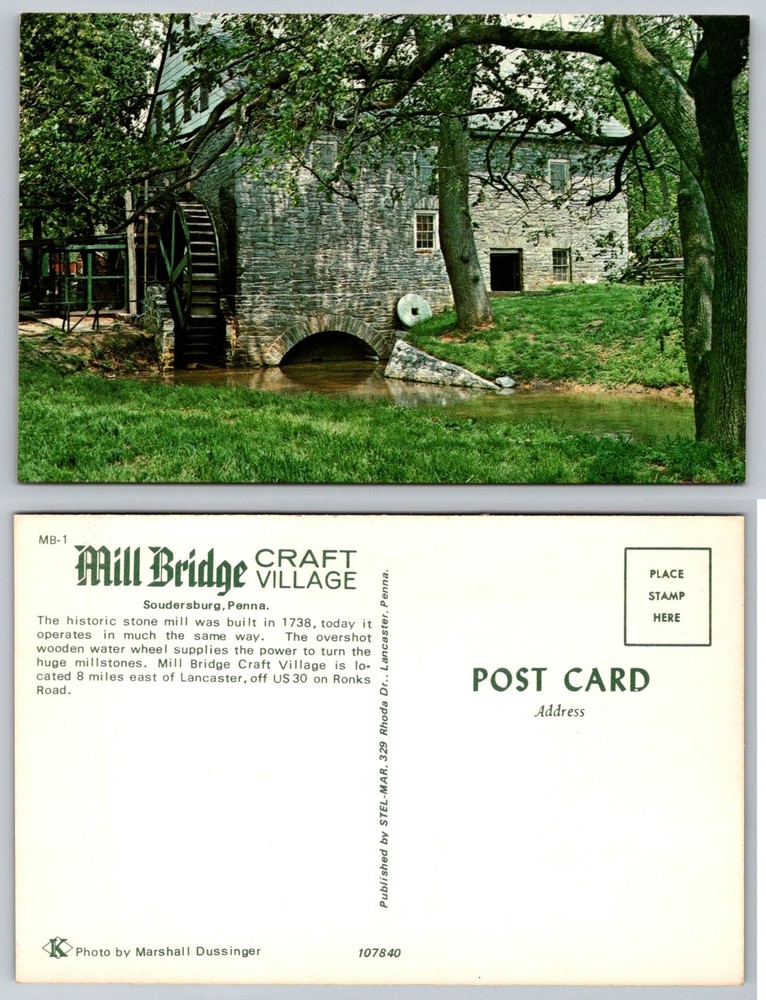 Soudersburg PA Mill Bridge Craft Village Historic Stone Mill Water Wheel