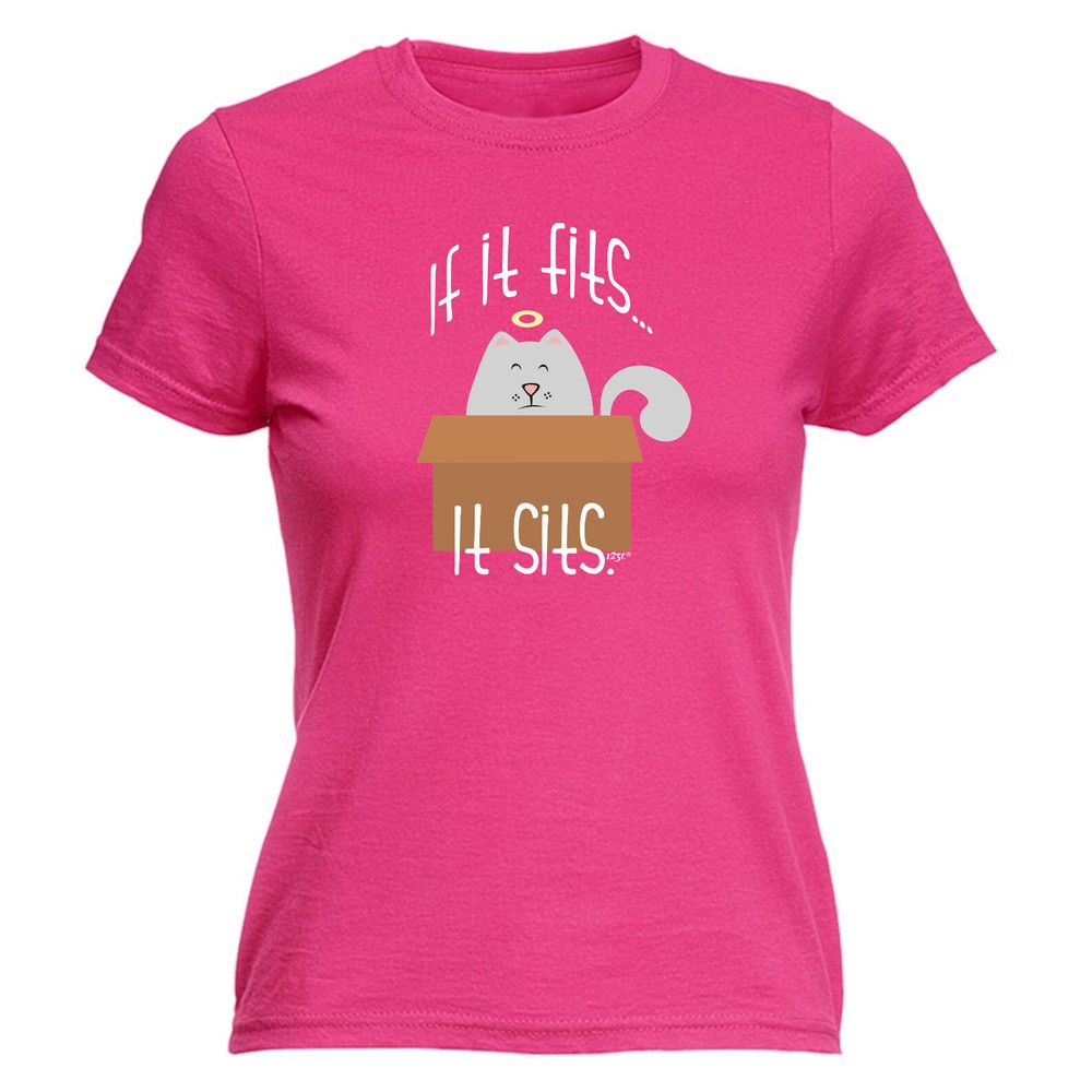 If It Fits Sits - Womens T Shirt Funny T-Shirt Novelty gift tshirt