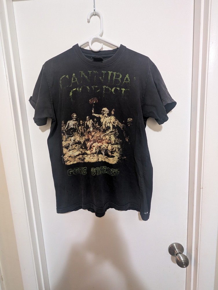 Vintage Distressed Cannibal Corpse Door Obsessed T-shirt Large