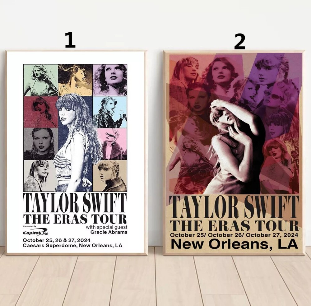 Custom Taylor Swift The Eras Tour October 25-27 2024 New Orleans, LA Poster
