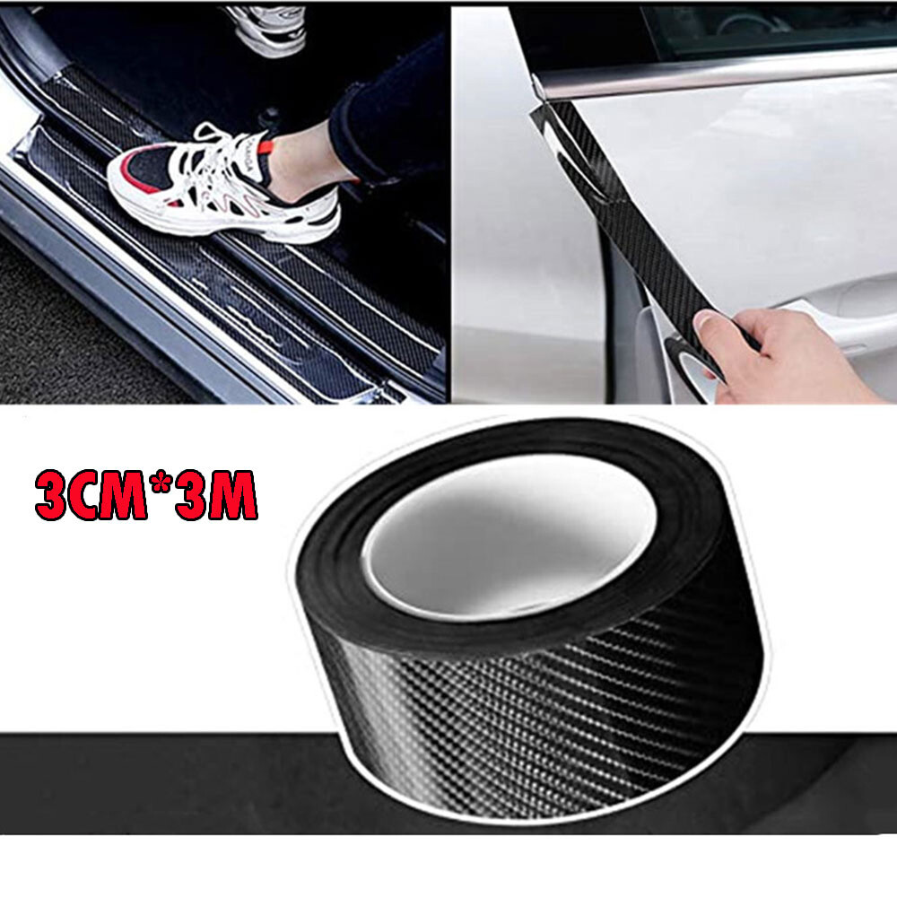5D Carbon Fiber Scratch Anti Sticker Nano Pattern Door Plate Bumper US Protector