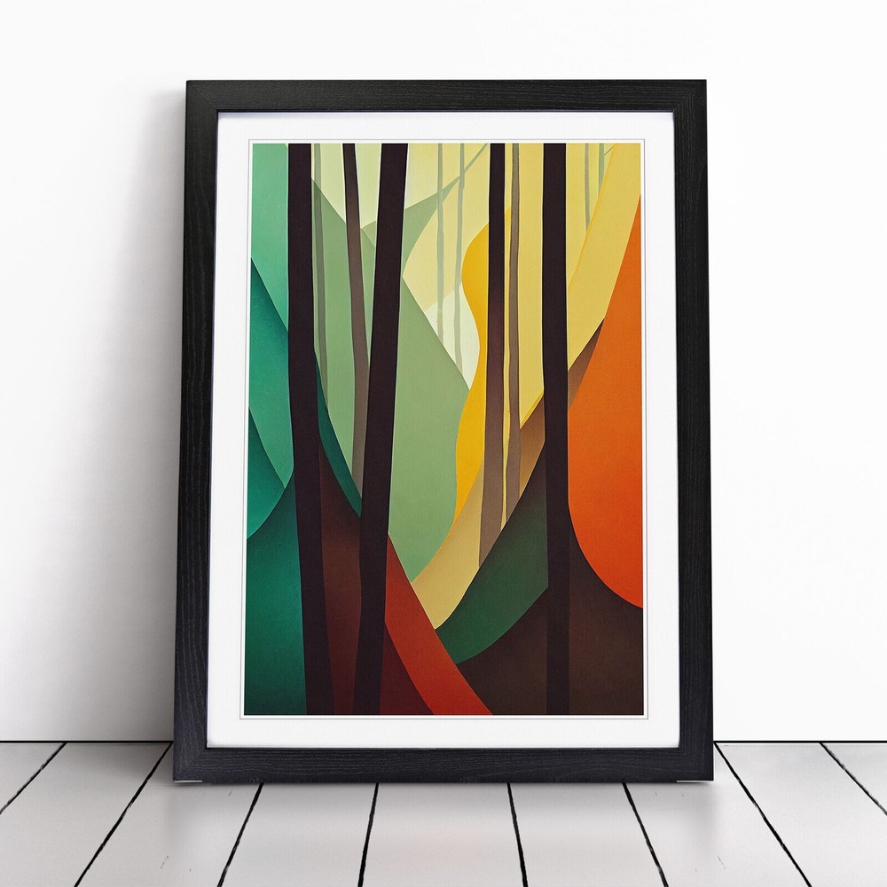 Forest Abstract Wall Art Print Framed Picture Poster Decor Living Room-image