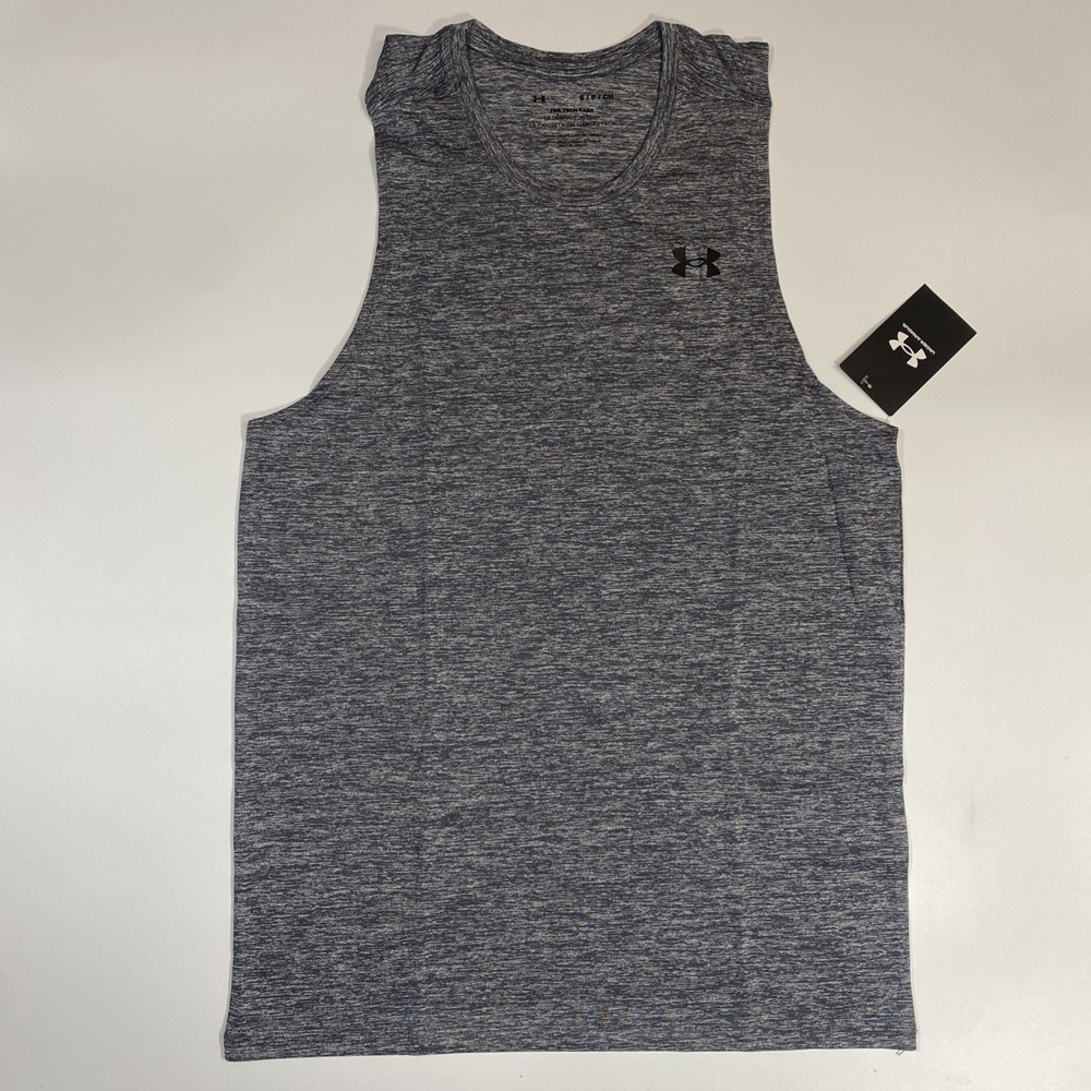 Under Armour Ua Tank Top Men Size Small Heather Dark Gray Tech Active Sports Fit