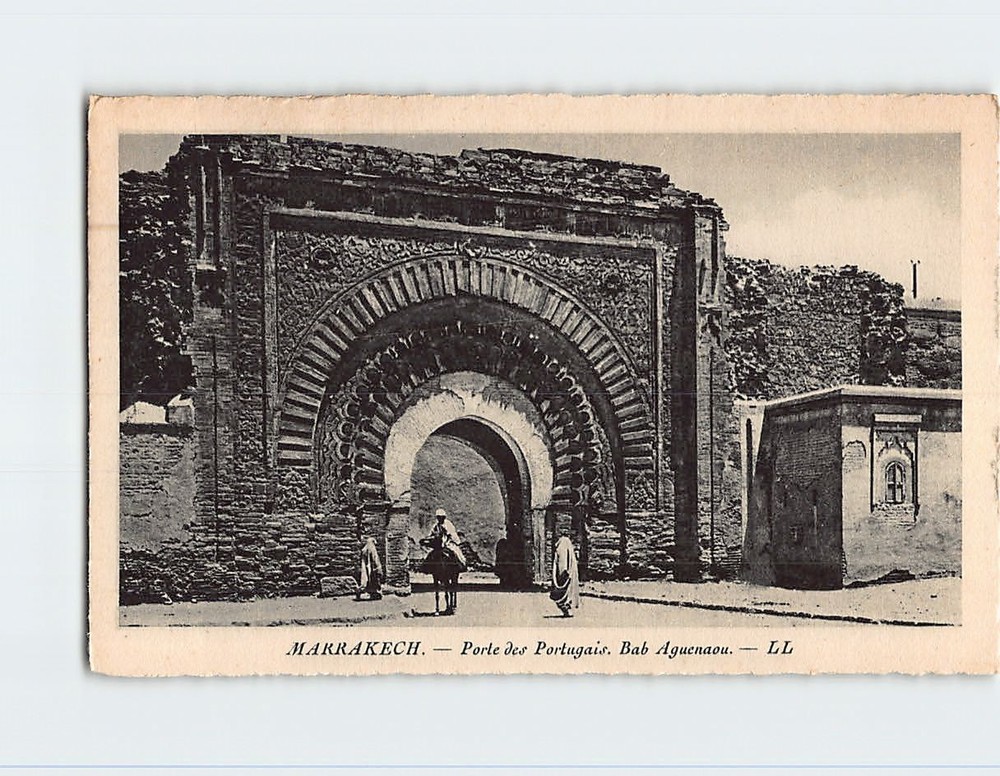 Postcard Bab Agnaou Gate in Marrakesh Morocco