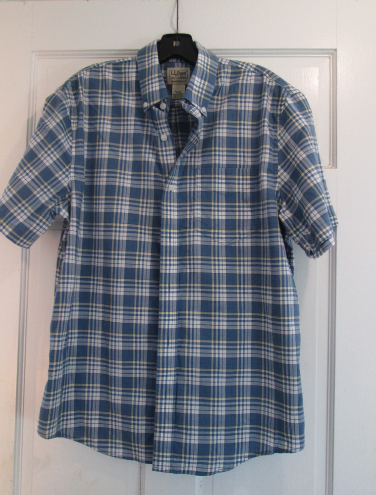 LL Bean Men's Short Sleeve Button Down Shirt M Traditional Fit