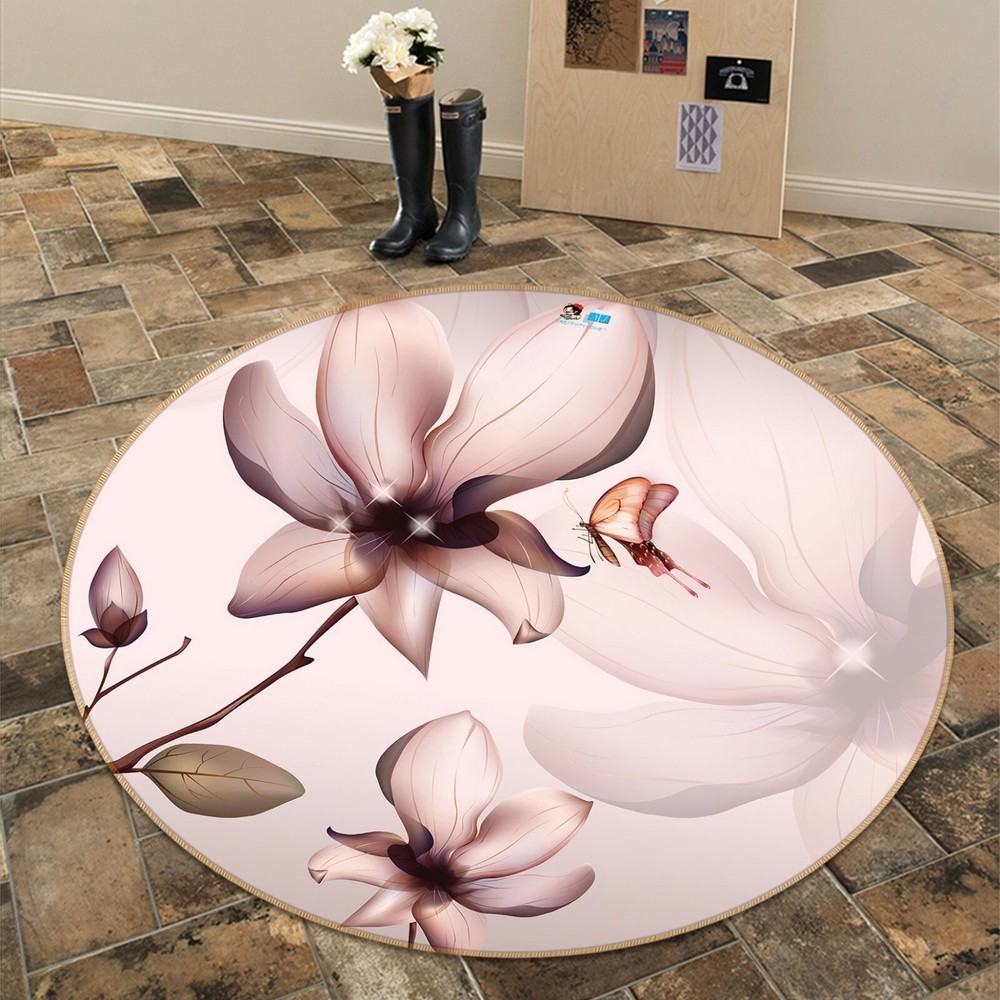 3D Flower Butterfly NAO3894 Game Rug Mat Elegant Photo Carpet Mat Fay
