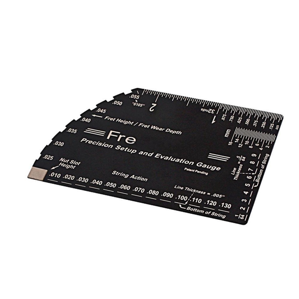 Accurate String Action Gauge Fret Rocker Ruler Measuring Tool Kits Black-image