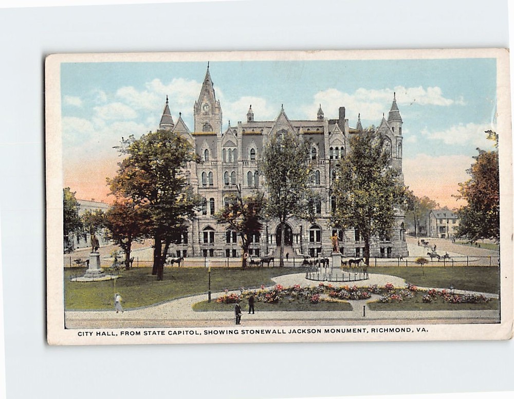 Postcard City Hall Stonewall Jackson Monument Richmond Virginia USA America