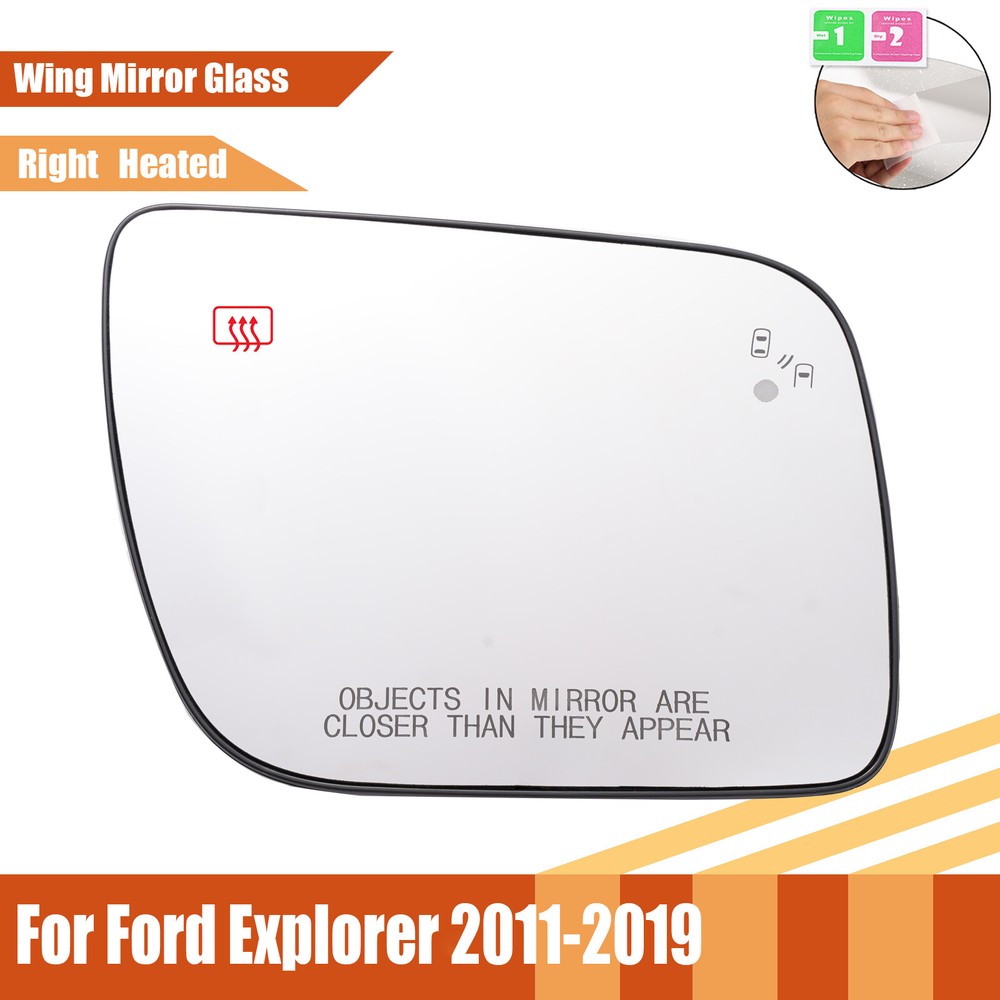 Heated Right Side Mirror Glass with Blind Spot for Ford Explorer 2011-2019