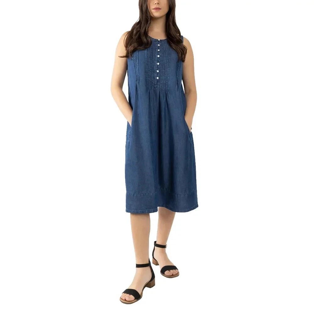 Coldwater Creek Women's Tencel Dress, Dark Blue, Size: Small, New