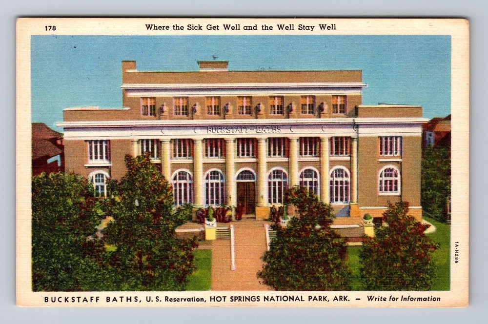 Arkansas AR Hot Springs National Park Buckstaff Baths Vintage Postcard