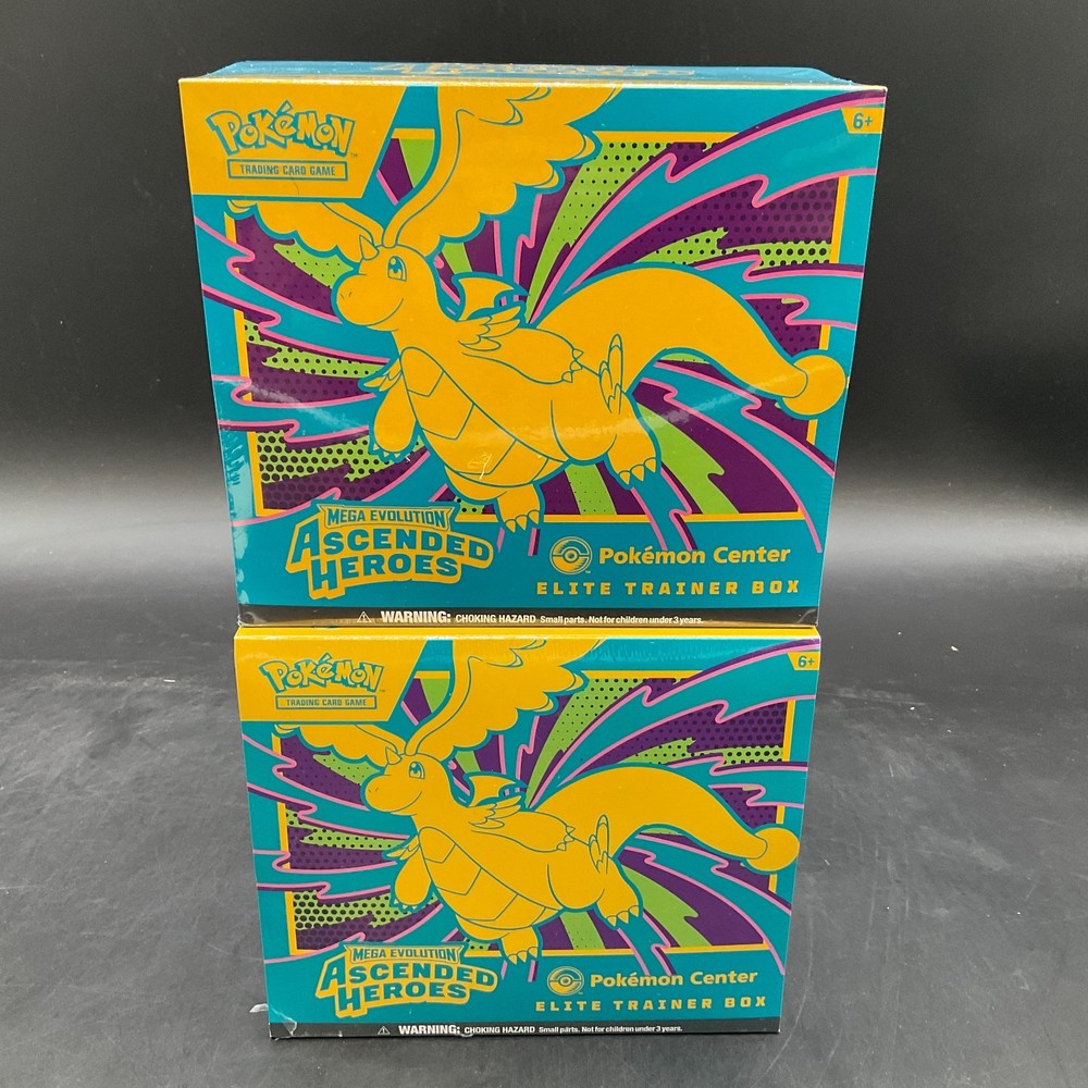 Lot of (2) Pokemon Center Ascended Heroes Elite Trainer Boxes SEALED1 out of 2 Damaged On Bottom