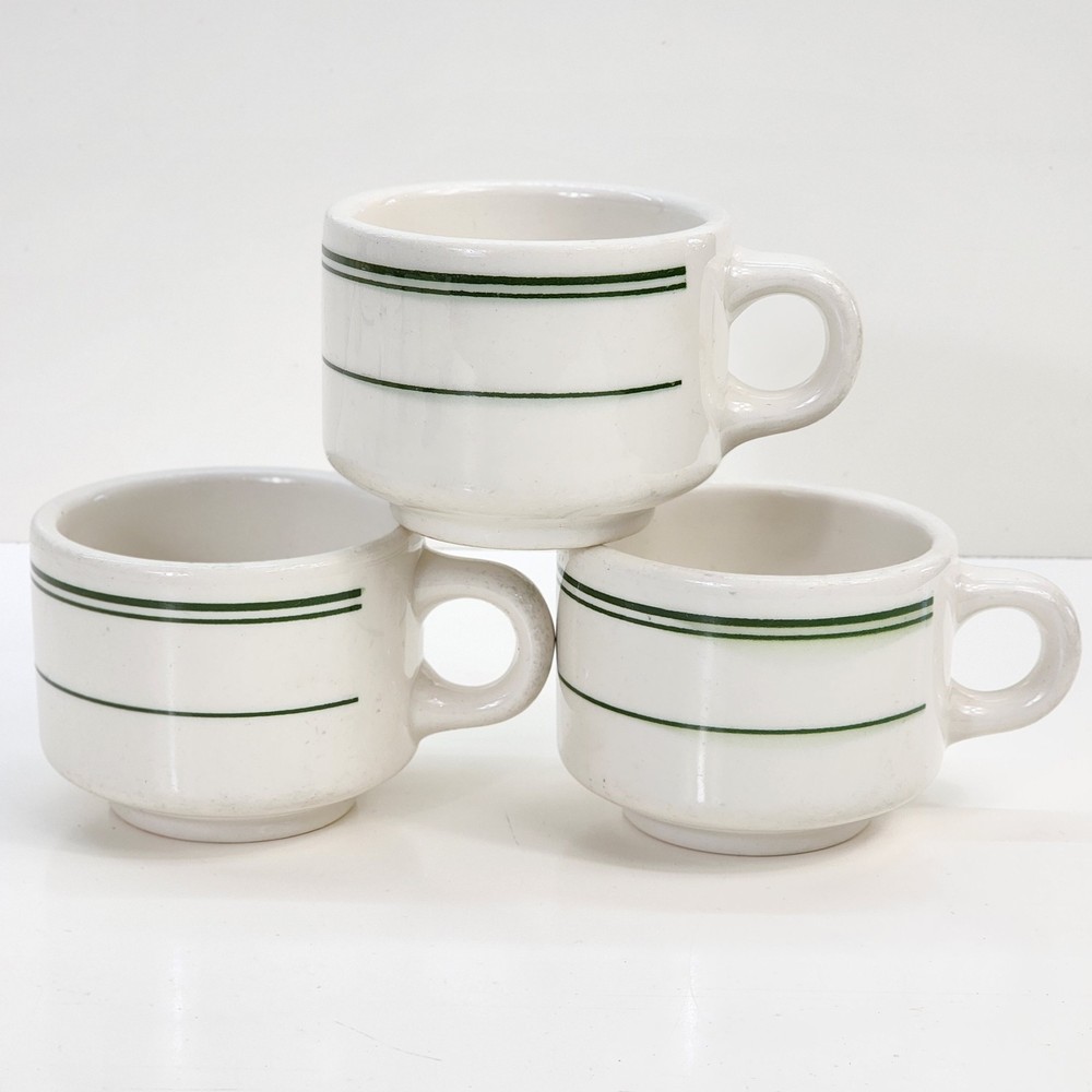 3 Vtg Homer Laughlin USA Mug Heavy Restaurant Ware Coffee Cup Diner Best China