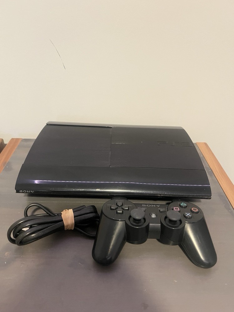 Sony PlayStation 3 Super Slim PS3 12GB Console OEM Controller - Tested MINT